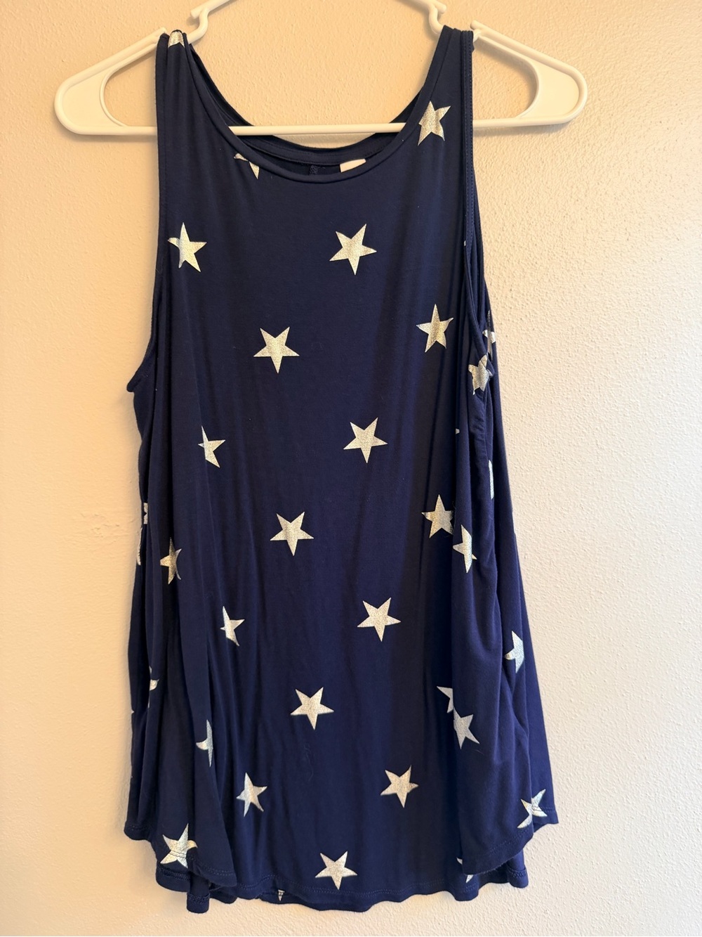 Old Navy Navy Tank Top with Silver Star Print - Picture 2 of 3
